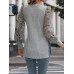 New round neck sleeve long sleeved loose T-shirt top for women