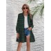 Checkered shirt long sleeved single breasted cake dress