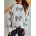 Loose bow sweater pullover knitted sweater for women