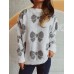 Loose bow sweater pullover knitted sweater for women
