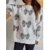 Loose bow sweater pullover knitted sweater for women