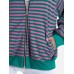 Striped Zip Up Long Sleeve Sweatshirt