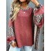 Leopard Round Neck Long Sleeve Sweatshirt
