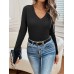 V-Neck Long Sleeve T-Shirt