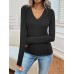 V-Neck Long Sleeve T-Shirt