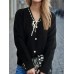 Tied V-Neck Long Sleeve Sweater
