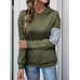 Casual hoodie pullover color blocked hooded sweatshirt for women