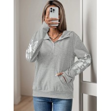 Printed long sleeved thin pullover women's hoodie Printed long sleeved thin pullover women's hoodie
