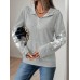 Printed long sleeved thin pullover women's hoodie