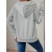 Printed long sleeved thin pullover women's hoodie