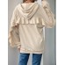 Sports and leisure personalized hooded ruffled long sleeved solid color hoodie for women