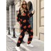 Pumpkin Half Zip Hooded Jumpsuit