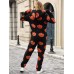 Pumpkin Half Zip Hooded Jumpsuit