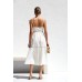 Contrast Trim Square Neck Midi Cami Dress