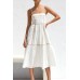 Contrast Trim Square Neck Midi Cami Dress