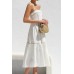 Contrast Trim Square Neck Midi Cami Dress