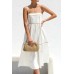Contrast Trim Square Neck Midi Cami Dress