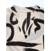 Summer loose top short sleeved V-neck abstract printed shirt for women Summer loose top short sleeved V-neck abstract printed shirt for women