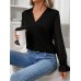 V-Neck Flounce Sleeve Blouse