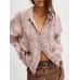 Frill Ruched Collared Neck Long Sleeve Shirt Frill Ruched Collared Neck Long Sleeve Shirt