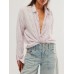 Frill Ruched Collared Neck Long Sleeve Shirt Frill Ruched Collared Neck Long Sleeve Shirt