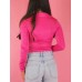 Polo collar single breasted long sleeved women's fashionable shirt
