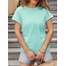 New fashionable side pleated shoulder length short sleeved top for women's T-shirt