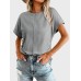 New fashionable side pleated shoulder length short sleeved top for women's T-shirt