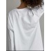 Loose solid color Oversize round neck long sleeved T-shirt