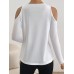 V-Neck Cold Shoulder Long Sleeve T-Shirt