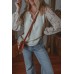 V Neck Lace Balloon Sleeve Blouse V Neck Lace Balloon Sleeve Blouse
