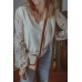 V Neck Lace Balloon Sleeve Blouse V Neck Lace Balloon Sleeve Blouse