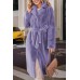Full Size Fuzzy Tied Collared Neck Coat Full Size Fuzzy Tied Collared Neck Coat