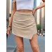 Perfee Ruched High Waist Shorts with Zip