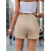 Perfee Ruched High Waist Shorts with Zip