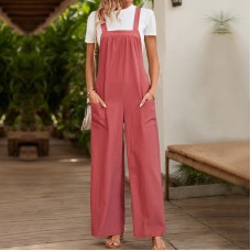 Square Neck Wide Strap Overalls Square Neck Wide Strap Overalls