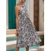 Perfee Printed Tie Waist Pleated Dress