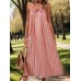 Perfee Striped Tie Neck Midi Cami Dress