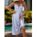 Perfee Tied Printed Halter Neck Midi Dress Perfee Tied Printed Halter Neck Midi Dress