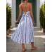 Perfee Tied Printed Halter Neck Midi Dress Perfee Tied Printed Halter Neck Midi Dress