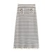 Color blocking striped women's knitted sweater top+striped hollow knitted skirt set for women