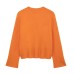 European and American women's long sleeved round neck knitted sweater mini skirt set