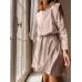 Round Neck Long Sleeve Mini Dress
