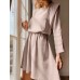 Round Neck Long Sleeve Mini Dress