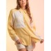 Contrast Button Up Long Sleeve Shirt