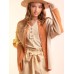 Contrast Button Up Long Sleeve Shirt