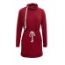 Drawstring Turtleneck Long Sleeve Mini Dress