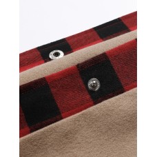 Plaid Trim Long Sleeve Jacket