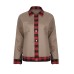 Plaid Trim Long Sleeve Jacket Plaid Trim Long Sleeve Jacket