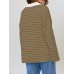 Mandy Striped  Collar Long Sleeve Sweatshirt